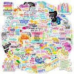 100-PACK Inspirational Quotes Stickers Polypropylene Cartoon Motivational Decals Self-adhesive Reusable Irregular Shape For Lapt
