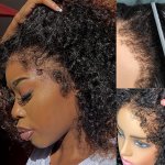 12A 4C Kinky Edges Wig 13X4 Glueless Kinky Curly Lace Front Wigs Human Hair With Curly Baby Hair HD Transparent Lace Frontal Wig