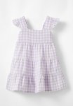 Cotton On Annie Woven Ruffle Sleeve Tiered Dress - Vintage Lilac gingham
