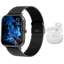 Smartwatch Earbuds Set Men Fitness Watch Dual Strap Android Ios Combo