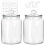 2 Pack Glass Jars For Laundry Room Organisation With Lid & LABELS-2LITER