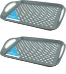Anti Slip Serving Trays 2 Pack Grey