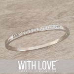 Yara Cz Bangle Stainless Steel Clip Open Bangle Size: 58MM Diameter