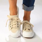 Pierre Cardin Aravane Canvas Sneakers - Beige White - 9