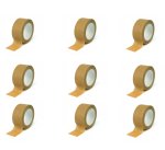 Self Adhesive Brown Paper Parcel Tape Waterproof Plastic Coated 9 Pieces