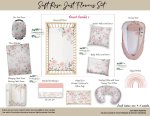 Cot Duvet Bedding Soft Rose Just Flowers Set