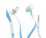 Flat Cablebuds Headphone With MIC Blue & White