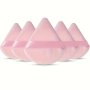 5pcs Soft Triangle Puff Travel Portable Makeup Bag - Perfect For Mixing Loose Powder Mineral Powder And Foundation Pop Pink/Black/Red Rose Puff