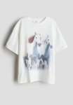 Oversized Print-motif T-Shirt - White
