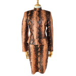 Snakeskin Printed Jacket And Skirt Set - S