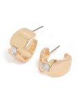 Goldair Gold Hourglass Diamante Huggie Earrings