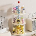 Rotating Display Case - 360 Clear Acrylic Display Case With Cover Lid 3 Tiers Stackable Figurine Display Shelf Display Blind Box