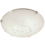 400MM Metal Base Ceiling Light Fitting With Patterned Frosted Glass And Chrome Clips