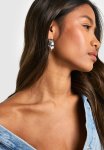 Simple Silver Chunky Earrings - Silver