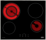 Defy DHD494 - 60CM Slimline Dual Zone Hob With Control Panel Black Glass