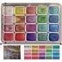 20-COLOR Metal Watercolor Painting Set 2024 New Portable Box With Sparkling Pearl Solid Watercolor Painting Art Supplies 20-COLOR Watercolor Painting Set Painting Watercolor Pigments