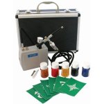 AirCraft Compressor MINI Air - Battery - A130 Airbrush + 5 X Paint X 6 Stencils