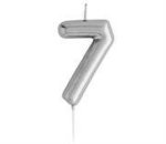Casey 10CM Silver Numerical Birthday Candle NR.7 Retail