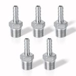 Hose Barb Fittings 304 Stainless Steel 3 8" Hose Barb To 3 8" Male Npt Male Thread Adapter Connector Industrial Hose To Pipe Fit