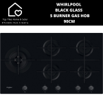 Whirlpool Black Glass 5 Burner Gas Hob - 90CM