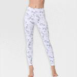 Ladies Pearly White Yoga Leggings With Pocket HK238 - XL