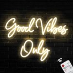 Good Vibes Only Neon Sign Warm White Handmade Diy Placement Good Vibes LED Neon Light Sign For Wall Decor Bedroom Home Man Cave