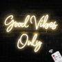 Good Vibes Only Neon Sign Warm White Handmade Diy Placement Good Vibes LED Neon Light Sign For Wall Decor Bedroom Home Man Cave Birthday