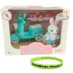 Rabbit Boutique Dollhouse Miniature Scooter & Bellabear Wristband