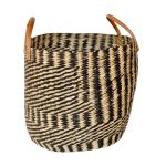 Seagrass Basket With Leather Handles