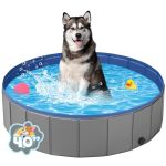 Ysjilide Portable Dog Pool Pvc Pet Swimming Pool Bathtub Collapsible Dog Pool Hard Plastic Pool For Pets To Swim And Bath M-39"X