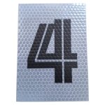 Reflective Sheeting Number 4 Black And White 12CM