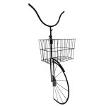 Antique Bicycle Wall Fixture With Basket Black