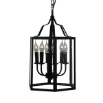 Iron Age Metal And Glass Pendant Light Black