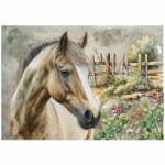 Tear Resistant Deco Print Brown Horse