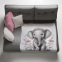 Floral Girl Elephant Baby Light Weigt Fleece Blanket By Nathan Pieterse