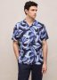 Linene Leaf Print Short Sleeve Shirt
