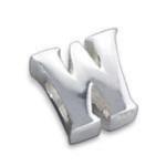A3 - 925 Sterling Silver Letters Or Initials European Charm Beads From A-z - W - Available On 7-14 Day Back Order
