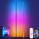 Tyute Floor Lamp Rgb LED Corner Lamp With Music Sync Smart App And Remote Control Color Changing Ambience Light 16 Million Color