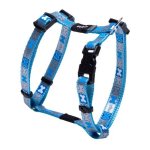 Rogz Pet Products Rogz Pupz Reflecto Extra Small 8MM Reflective Puppy H-harness Blue Bones