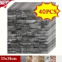 20PCS/40PCS 3D Wall Tile Sticker Foam Brick Pattern Wallpaper Brick Pattern Foam Self-adhesive Waterproof And Moisture Resistant Ceiling Wall Stickers Easy To Stick Peel