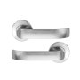 Door Handles On Round Rose Satin Nickel Finish Lena Inspire