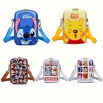 1PC Disney Licensed Kawaii Shoulder Bag With Stitch Donald Duck Winnie The Pooh Designs Cute Crossbody Bag With Zipper Fashion A