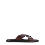 Slip On Leather Sandal -brown