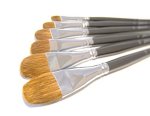 Red Sable Filbert Paint Brushes - Set Of 6 Acrylic Watercolor Mixed Media Or Oil Paint Brushes. Long Handle Professional Art Sup