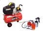 24 Litre Single Stage Hobby Compressor With 5 Piece Spay Gun Kit