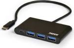 Port USB Type-c To 3 X USB3.0 And 1 X Type-c Pd 30CM 4 Port Hub - Black