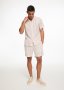 Striped Relaxed Textured Cotton Shorts