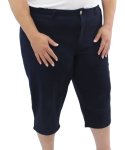 Ladies Plain Chino Capri - 60 Navy