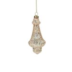 Glass Ornament Pearl With Round Middle And Short Drop 6X6X15CM