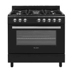 Elba – 90CM 5 Burner Gas Stove With Electric Oven Black – 96CL827B